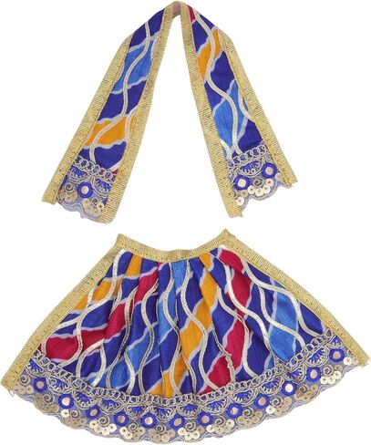 Set of 2 Durga Devi MATA Dress poshak vastra Cloth lehanga Chunari for God Idol Statue for Home Temple Pooja Item Indian Traditional Festival Navratri Special Dress(Size:-4")(Red and Yellow) in Saudi Arabia