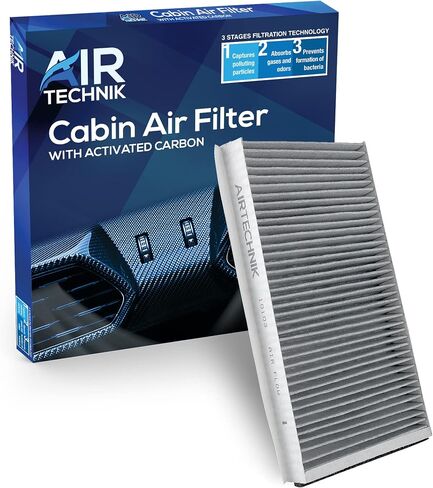 فلتر هواء المقصورة AirTechnik CF10103 مع الكربون المنشط | يناسب تحديد BMW 528i، 530i، 535i، 535xi، 525i، 528xi، 530xi، 645Ci، 650i، 550i، 545i، 525xi، M5، M6 - CUK3139، 64316935823، 64319171858 in Saudi Arabia