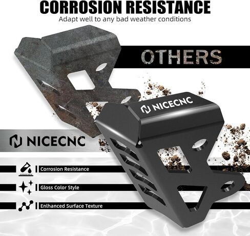 NICECNC CNC غطاء حماية أسطوانة الفرامل الخلفية الرئيسية متوافق مع Yamaha Tenere 700 /XTZ 700 2019-2024، Tenere 700 Rally Edition 2020-2024، واقي من الألومنيوم الخام، أسود in Saudi Arabia