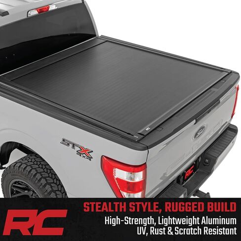 Rough Country Power Retractable Tonneau Bed Cover for Ford F-150 (2015-2025) - Fits 5'7" (67.1") Bed, Low-Profile Aluminum, All-Weather Truck Bed Protection in Saudi Arabia