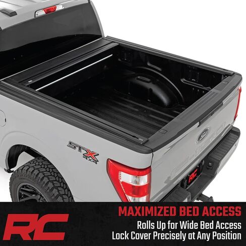 Rough Country Power Retractable Tonneau Bed Cover for Ford F-150 (2015-2025) - Fits 5'7" (67.1") Bed, Low-Profile Aluminum, All-Weather Truck Bed Protection in Saudi Arabia