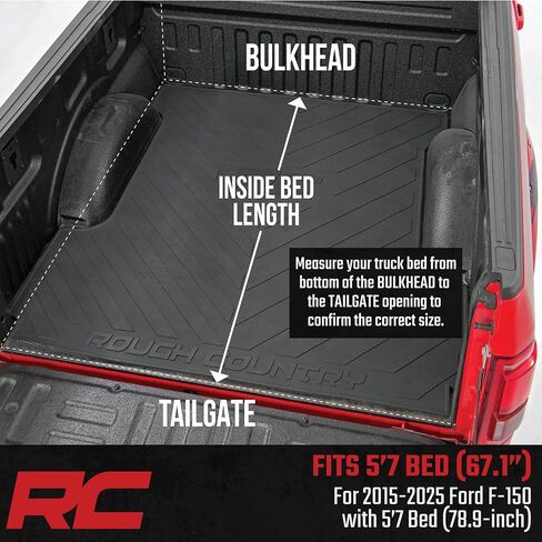 Rough Country Power Retractable Tonneau Bed Cover for Ford F-150 (2015-2025) - Fits 5'7" (67.1") Bed, Low-Profile Aluminum, All-Weather Truck Bed Protection in Saudi Arabia