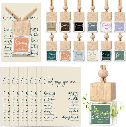 maxdot 36 مجموعة هدية دينية مسيحية، الكنيسة الفارغة المعلقة معطر هواء السيارة، زجاجات ناشرة للزيوت العطرية، تقدير الموظف، مدرسة الأحد، القس بوس ممرضة in Kuwait
