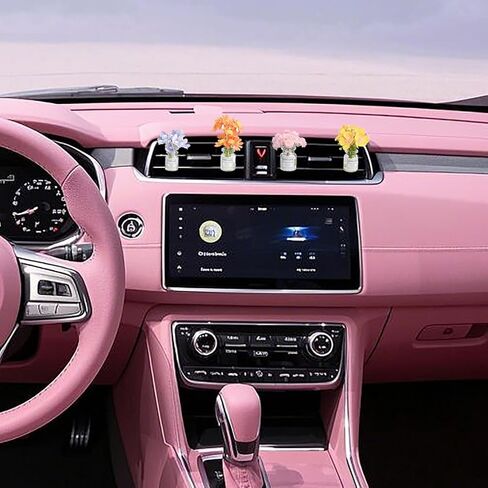 Girl Girly Car Accessories for Women, Cute Car Decor Dashboard Decorations, Cute Flower Air Freshener Vent Clips, Auto Interior Dash Ornament Accessories (pink daisy, small) in Saudi Arabia