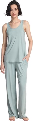 GYS Pajama Set for Women Bamboo Viscose U Neck Tank Top and Pants Soft 2 Piece Sleepwear Sets in Saudi Arabia