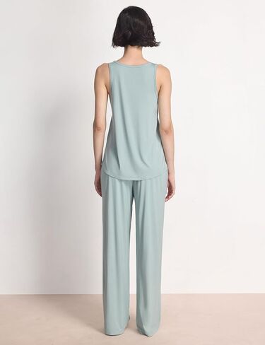 GYS Pajama Set for Women Bamboo Viscose U Neck Tank Top and Pants Soft 2 Piece Sleepwear Sets in Saudi Arabia