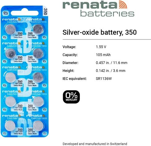 بطاريات ساعة ريناتا 350 / SR1136W (5 عبوات) in Kuwait