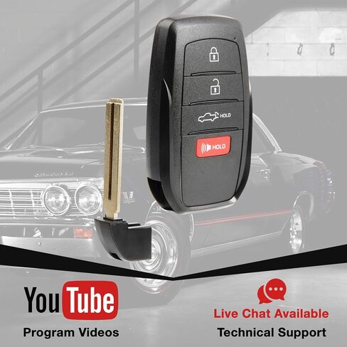 Keyless Entry Remote Key Fob Replacement 4-Button for 2022 2023 2024 Toyota Tundra (HYQ14FBX, 8990H-0C010) in Saudi Arabia