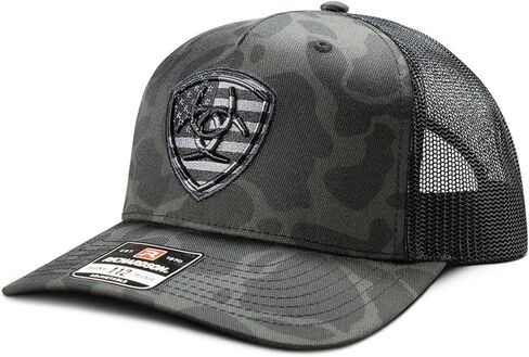 ARIAT Men's Camo American Flag Shield Logo Trucker Cap in Saudi Arabia