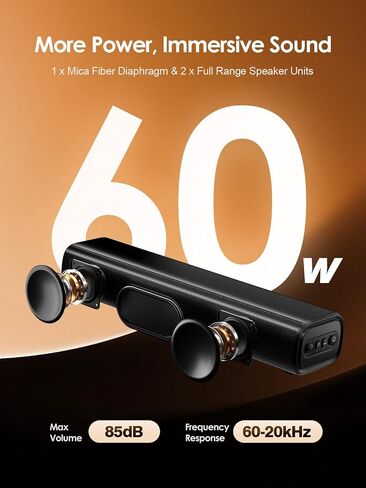 Sound Bars for TV 16-inch, Cinematic TV Bluetooth Sound Bar with Impactful Bass, Dynamic Lights and Remote Control, Wall Mountable Sound Bar Work with Traditional or Smart TV, Computer in Saudi Arabia