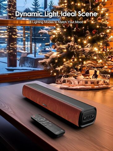 Sound Bars for TV 16-inch, Cinematic TV Bluetooth Sound Bar with Impactful Bass, Dynamic Lights and Remote Control, Wall Mountable Sound Bar Work with Traditional or Smart TV, Computer in Saudi Arabia