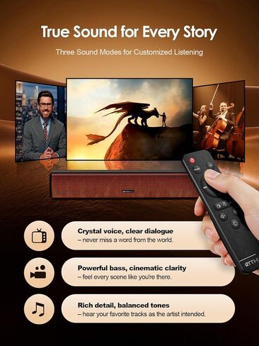 Sound Bars for TV 16-inch, Cinematic TV Bluetooth Sound Bar with Impactful Bass, Dynamic Lights and Remote Control, Wall Mountable Sound Bar Work with Traditional or Smart TV, Computer in Saudi Arabia
