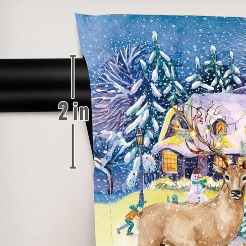 82x84 Inches Christmas Snowflake Window Curtains Xmas Ornaments Coniferous Pine Tree Tinsel Theme Bedroom Living Room Decorative Curtains Drapes 2 Panel in Saudi Arabia