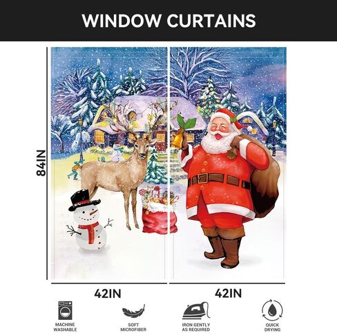 82x84 Inches Christmas Snowflake Window Curtains Xmas Ornaments Coniferous Pine Tree Tinsel Theme Bedroom Living Room Decorative Curtains Drapes 2 Panel in Saudi Arabia