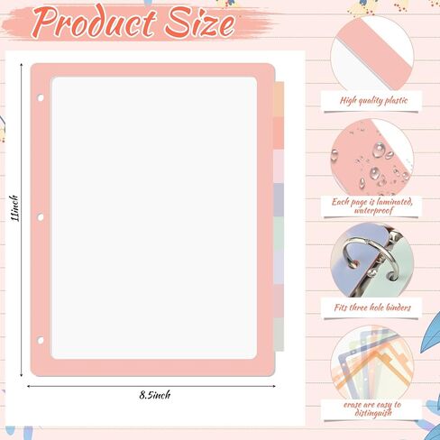 4 Set 8 Tab Binder Dividers for 3 Ring 8.5 x 11 Inch Plastic Binder Dividers with Tabs Multicolor Letter Size Page Dividers 3 Hole Punch Clear File Organizer for School(Morandi Color) in Saudi Arabia