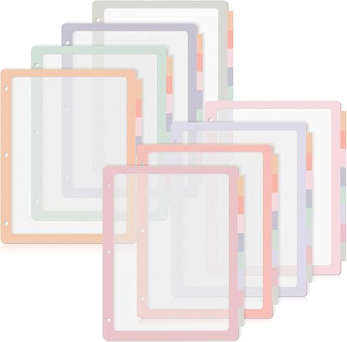 4 Set 8 Tab Binder Dividers for 3 Ring 8.5 x 11 Inch Plastic Binder Dividers with Tabs Multicolor Letter Size Page Dividers 3 Hole Punch Clear File Organizer for School(Morandi Color) in Saudi Arabia