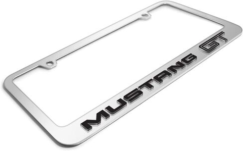 صورة iPick لسيارة Ford Mustang GT ثلاثية الأبعاد على إطار لوحة الترخيص المعدنية المصنوعة من الكروم المرآة in Saudi Arabia