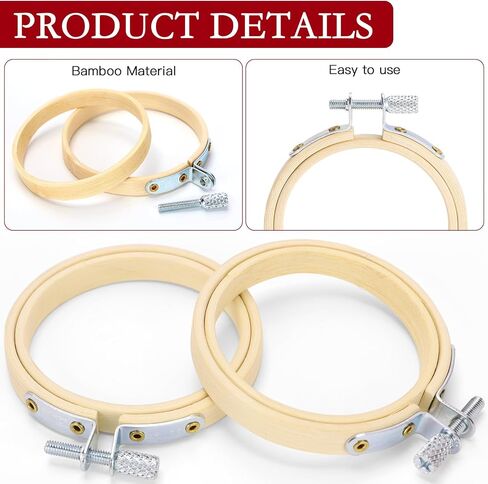 Caydo 24 Pieces 4 Inch Embroidery Hoops Bulk Wholesale Cross Stitch Hoop Ring for Embroidery, Art Craft Handy Sewing and Christmas Decoration in Saudi Arabia