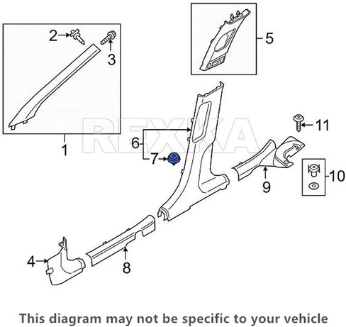 Rexka 10pcs Door Panel Interior Trim Garnish Retainer Clip Compatible with Hyundai 82315-2W000 Santa Fe Sonata in Saudi Arabia