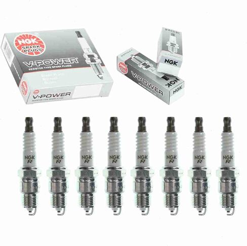 8 pc NGK V-Power Spark Plugs compatible with Chevrolet K5 Blazer 5.0L 5.7L 6.6L 7.4L V8 1976-1986 in Saudi Arabia