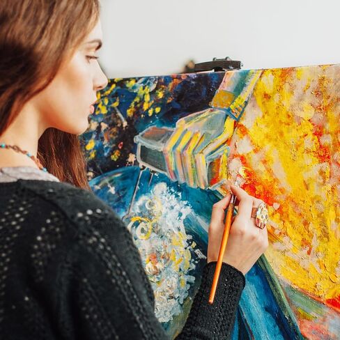 ESRICH قماش ممتد للرسم 5 × 7، 28 حزمة من اللوحات القماشية الصغيرة للرسم مقاس 5/8 بوصة لوحة قماشية فارغة خالية من الأحماض للأطفال والفنانين للزينة وحفلات الرسم. in Kuwait