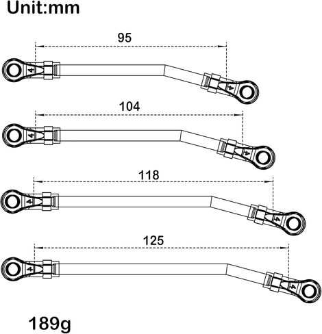 MEUS RACING SCX10 II Links Set 313mm Wheelbase for AXIAL SCX10 II 90046 90047 90035 Upgrade Parts 10pcs in Saudi Arabia