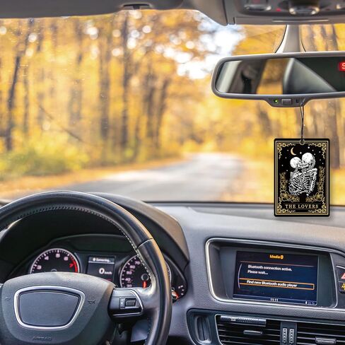 Funny Gothic Halloween Skeleton Lavender Car Air Freshener, Witchy Tarot Cards Celestial Hanging Air Freshener 3 Pcs for Cars Closet Drawer Books, Goth Car Accessories Mirror Decor for Women in Saudi Arabia
