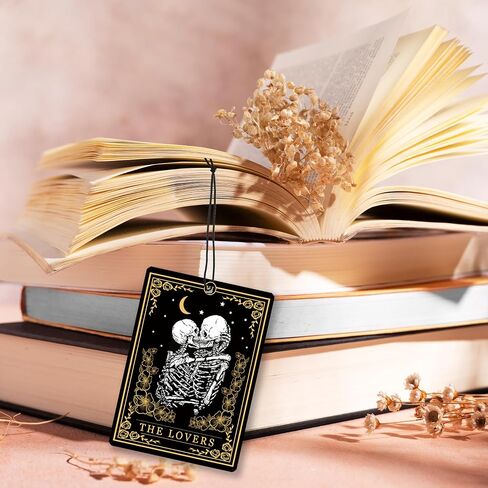 Funny Gothic Halloween Skeleton Lavender Car Air Freshener, Witchy Tarot Cards Celestial Hanging Air Freshener 3 Pcs for Cars Closet Drawer Books, Goth Car Accessories Mirror Decor for Women in Saudi Arabia