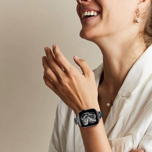 سوار TRUMiRR لساعة Apple Series 10 42 مم 46 مم 9 8 7 41 مم 45 مم ستارلايت للنساء، حزام ساعة نحيف من الفولاذ المقاوم للصدأ بديل حزام أنثوي لـ iWatch Ultra SE Series 6 5 4 40 مم 44 مم in Kuwait