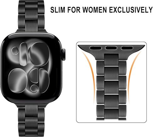 سوار TRUMiRR لساعة Apple Series 10 42 مم 46 مم 9 8 7 41 مم 45 مم ستارلايت للنساء، حزام ساعة نحيف من الفولاذ المقاوم للصدأ بديل حزام أنثوي لـ iWatch Ultra SE Series 6 5 4 40 مم 44 مم in Kuwait