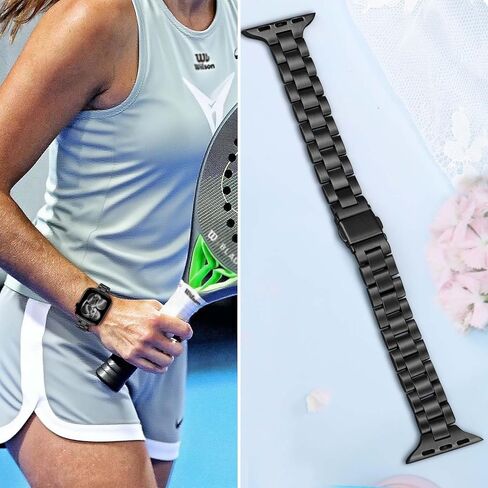 سوار TRUMiRR لساعة Apple Series 10 42 مم 46 مم 9 8 7 41 مم 45 مم ستارلايت للنساء، حزام ساعة نحيف من الفولاذ المقاوم للصدأ بديل حزام أنثوي لـ iWatch Ultra SE Series 6 5 4 40 مم 44 مم in Kuwait