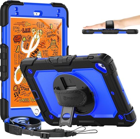 Case for iPad Mini 5th Generation, for iPad Mini 5/ Mini 4 Case, Timecity Heavy Duty Case with Screen Protector, Kickstand Hand/Shoulder Strap Pencil Holder for iPad Mini 5th/4th Gen 7.9''- Orange in Kuwait