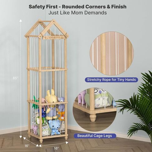 Stuffed Animal Storage, Wood Stuffed Animal Zoo Storage,3D Zoo Plaque Toy Organizer, Extra Large Capacity Plush Toy Cage,Stuffed Animal Holder,Gift for Nursery Playroom Kidroom Decor-XL in Kuwait