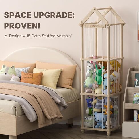 Stuffed Animal Storage, Wood Stuffed Animal Zoo Storage,3D Zoo Plaque Toy Organizer, Extra Large Capacity Plush Toy Cage,Stuffed Animal Holder,Gift for Nursery Playroom Kidroom Decor-XL in Kuwait