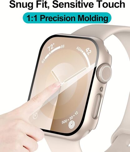 Smiling 2 Pack Case Built in Tempered Glass Screen Protector Compatible with Apple Watch Ultra 2/Ultra 49mm, Hard PC Case Overall Protective Cover- 1 Black + 1 Transparent in Saudi Arabia