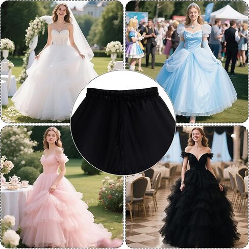 baotongle Women's 4-Hoop Petticoat Crinline Underskirt Petticoat Skirt for Women Under Dress for Wedding Ball Gown Tulle Slips Skirt(US, Numeric, 35, Regular, Long, White) in Kuwait