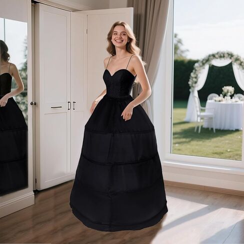 baotongle Women's 4-Hoop Petticoat Crinline Underskirt Petticoat Skirt for Women Under Dress for Wedding Ball Gown Tulle Slips Skirt(US, Numeric, 35, Regular, Long, White) in Kuwait