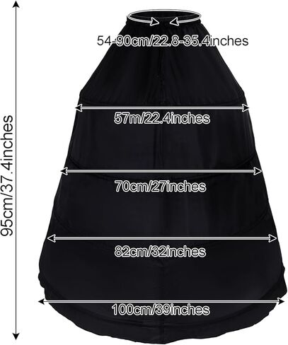 baotongle Women's 4-Hoop Petticoat Crinline Underskirt Petticoat Skirt for Women Under Dress for Wedding Ball Gown Tulle Slips Skirt(US, Numeric, 35, Regular, Long, White) in Kuwait