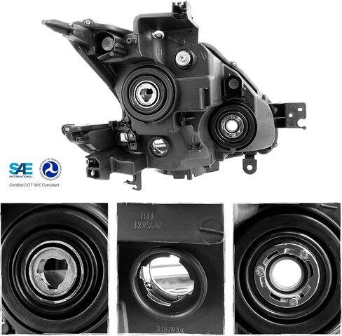 AKKON - For Maxima Halogen Type Black Bezel Projector Headlights Front Lamps Left + Right Side Replacement Set in Saudi Arabia