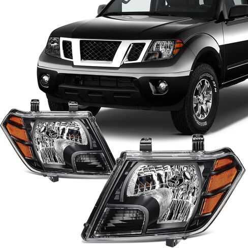 SCITOO Headlight Assembly Fit 2009-2019 For Nissan Frontier Pair Headlamps Black Housing 26060-ZL40A(Bulbs Not Included) in Saudi Arabia
