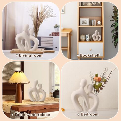 White Ceramic Vase,Rustic Vase Decor, Decorative Modern Flower Vase for Home Decor Farmhouse, Table, Shelf, Office,Centerpieces, Entryway, Pampas Grass in Saudi Arabia