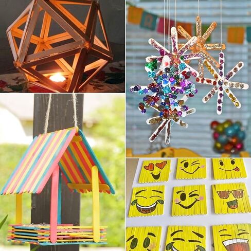 WISYOK 1500 Pcs Wooden Popsicle Sticks for Crafts, 4.5 Inch, Lollipop & Ice Cream Sticks for Creative Designs or DIY Craft, Home Art Projects in Saudi Arabia