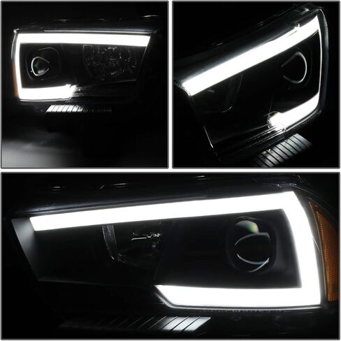 مجموعة المصابيح الأمامية لجهاز العرض LED DRL ثلاثية الأبعاد من Auto Dynasty متوافقة مع دودج تشارجر 2011 2012 2013 2014، جانب السائق والراكب، غطاء أسود in Kuwait