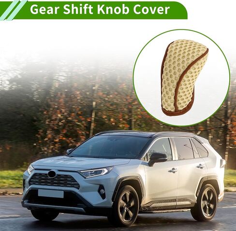 Universal Gear Shift Knob Cover Stick Shifting Handle Protector Manual Fabric 1 Pc Anti-Slip Dark Brown in Kuwait