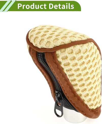Universal Gear Shift Knob Cover Stick Shifting Handle Protector Manual Fabric 1 Pc Anti-Slip Dark Brown in Kuwait