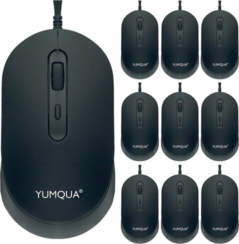 M104 Wired Computer Mouse 3 Pack, Silent Optical USB Corded Mouse Mice Bulk for Laptop PC Chromebook, Black in Saudi Arabia