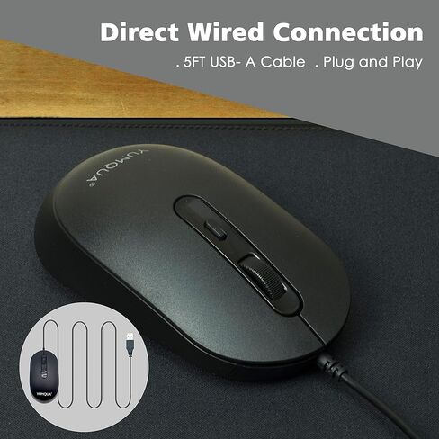 M104 Wired Computer Mouse 3 Pack, Silent Optical USB Corded Mouse Mice Bulk for Laptop PC Chromebook, Black in Saudi Arabia