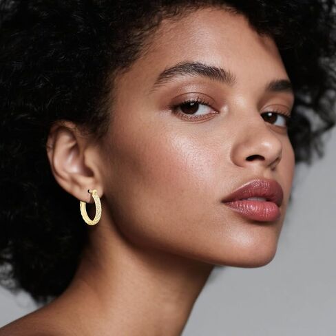 14K أقراط طارة ذهب للنساء 14K أقراط الذهب والمجوهرات دوامة مكعب زركونيا الأطواق السميكة هيبوالرجينيك المرأة Huggie القرط 25/30 مللي متر in Kuwait