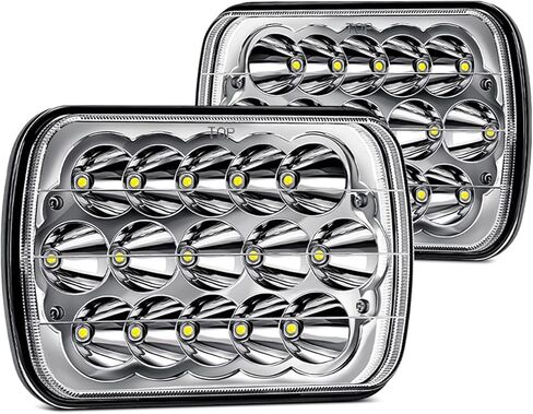 2PCS 7x6 5x7 H6054 Headlights High Low Beam Sealed Headlamps DOT 120W 8400LM Compatible with Cherokee XJ Wrangler YJ Comanche MJ GMC Savana Safari Ford Replacement White in Saudi Arabia