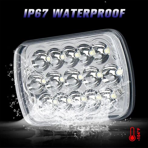 2PCS 7x6 5x7 H6054 Headlights High Low Beam Sealed Headlamps DOT 120W 8400LM Compatible with Cherokee XJ Wrangler YJ Comanche MJ GMC Savana Safari Ford Replacement White in Saudi Arabia